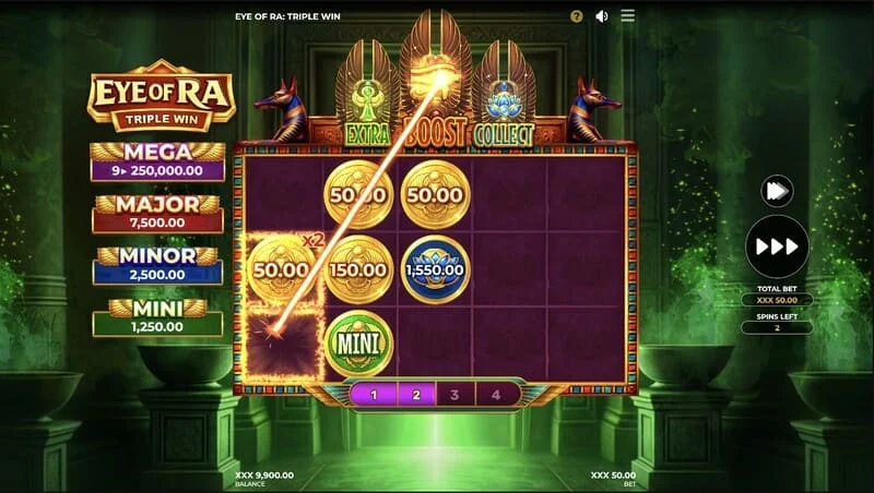 Eye of Ra Triple Win - gros gain sur une ligne après avoir collecté des coffres